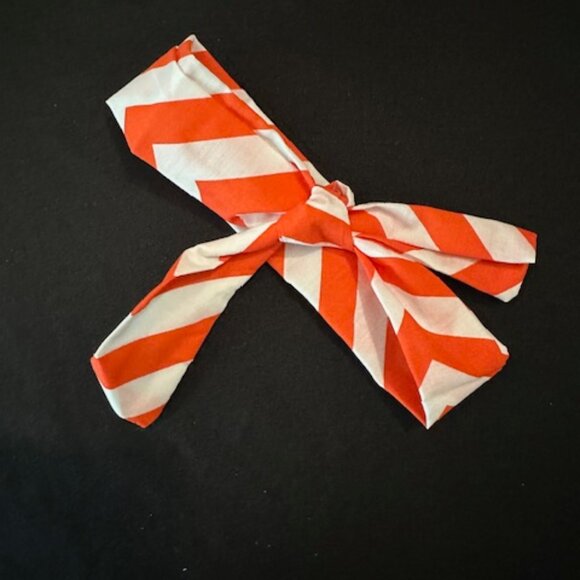 Hand Crafted Accessories - Orange & White Knot Headband  -Women's